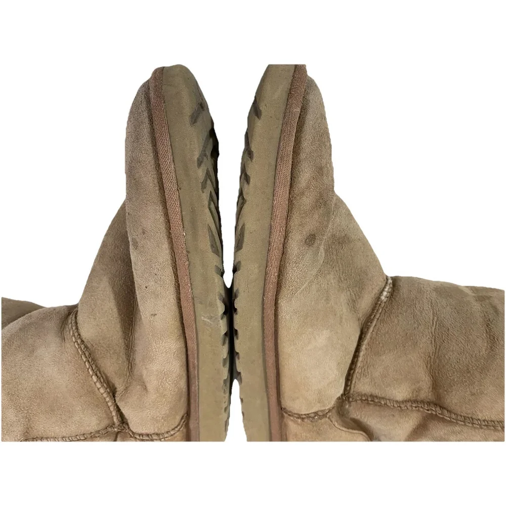 UGG Boots Women's Sz 9 Chestnut Brown Sheepskin Genuine Leather Mid Calf #3178